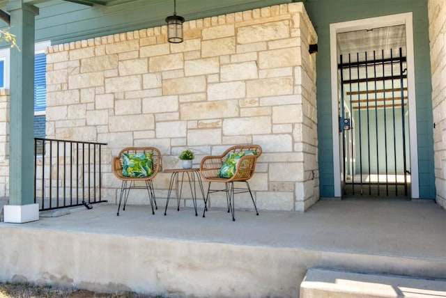 exterior space with covered porch