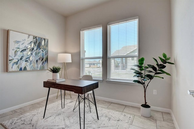 office area with plenty of natural light