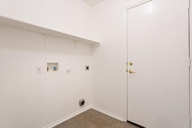 laundry area featuring electric dryer hookup, hookup for a gas dryer, and hookup for a washing machine