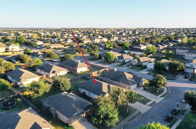 aerial view with a residential view