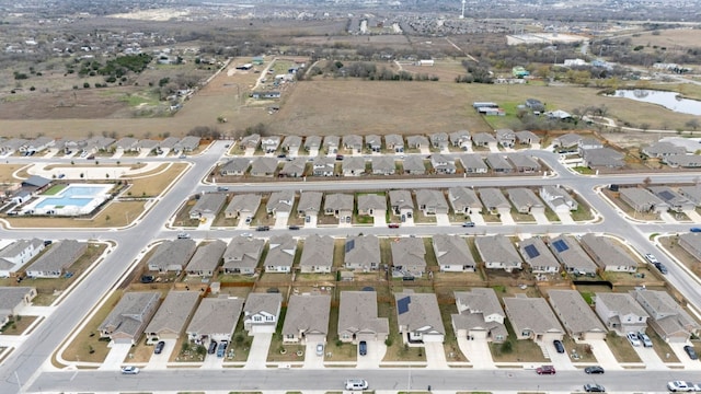 drone / aerial view with a residential view