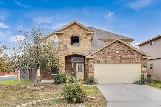 view of front of property featuring a garage