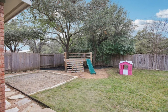 view of yard featuring a playground