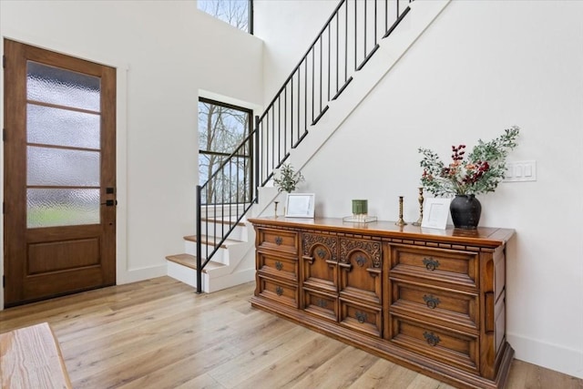 entrance foyer featuring light hardwood / wood-style floors