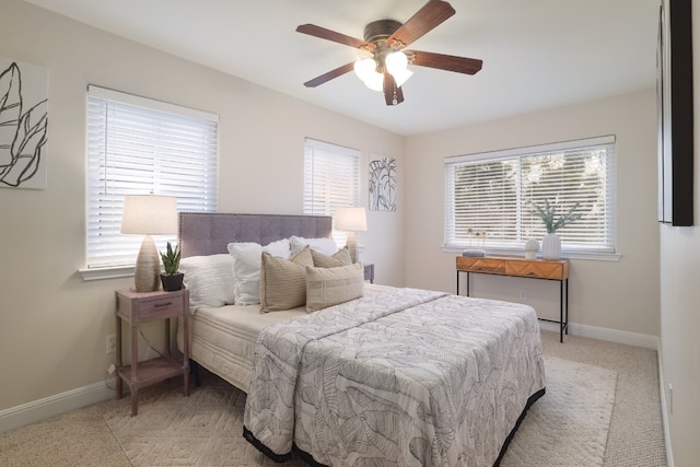 bedroom featuring ceiling fan