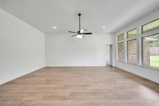 504 Frio Springs Trl, Georgetown, TX 78628 - spare room featuring light wood-style floors, recessed lighting, and a ceiling fan