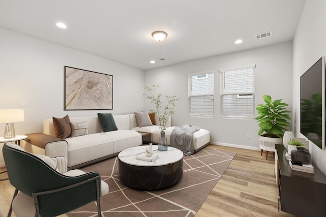 living room featuring hardwood / wood-style flooring