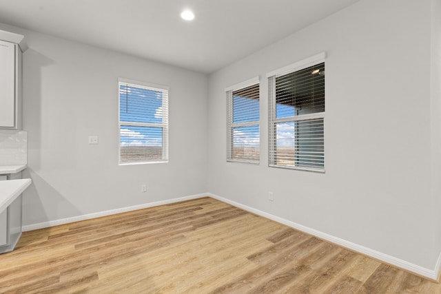 empty room featuring light wood-type flooring