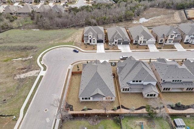 aerial view with a residential view