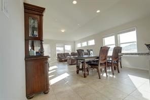 view of tiled dining area