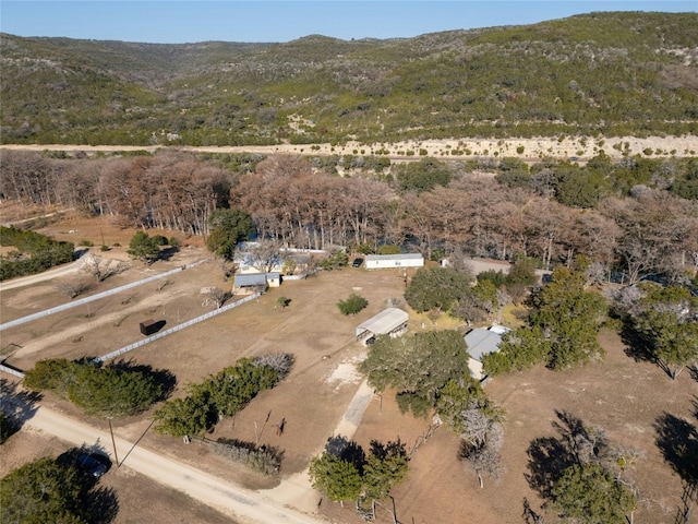 bird's eye view with a mountain view