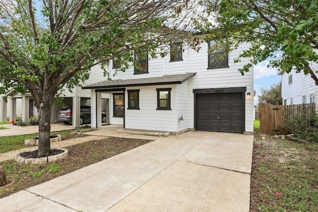 view of front property featuring a garage