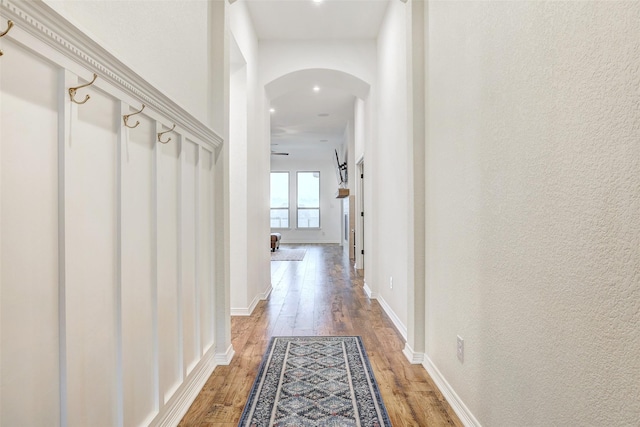 hallway featuring hardwood / wood-style floors