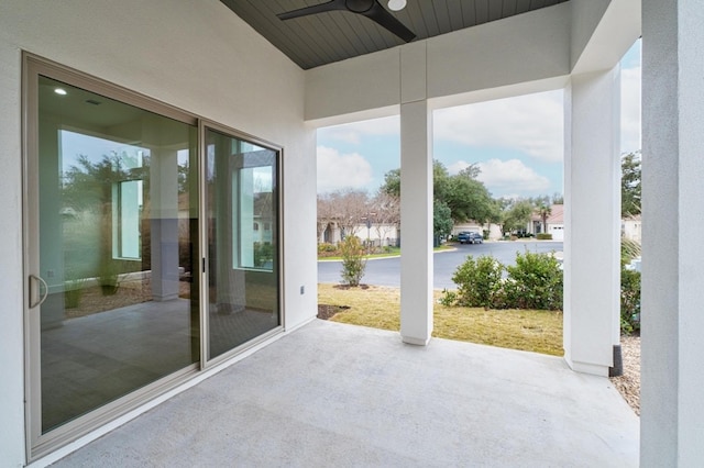 view of patio with ceiling fan