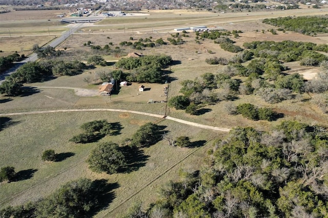 aerial view featuring a rural view