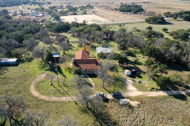 drone / aerial view with a rural view