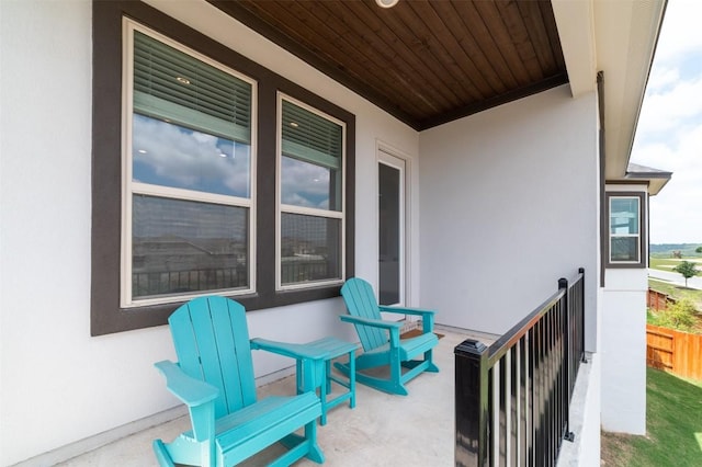 balcony featuring a porch