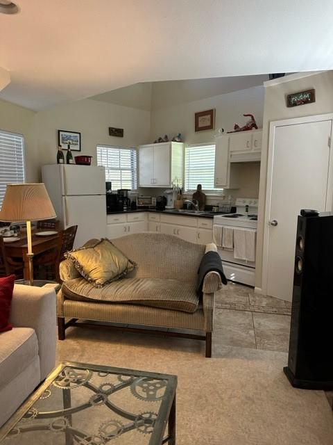 living room featuring sink