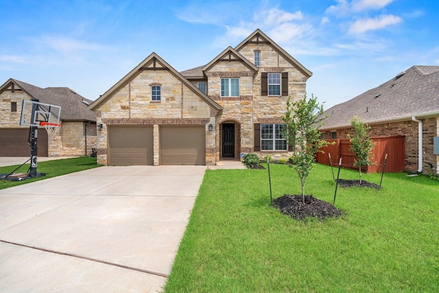 craftsman-style house with a front lawn