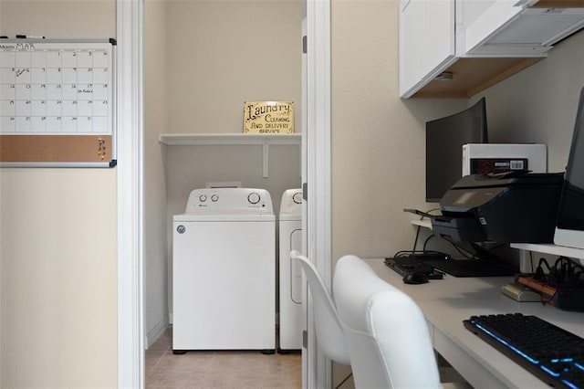 washroom with light tile patterned flooring and independent washer and dryer