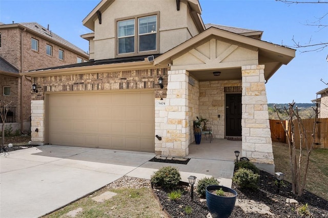 view of front of home featuring a garage