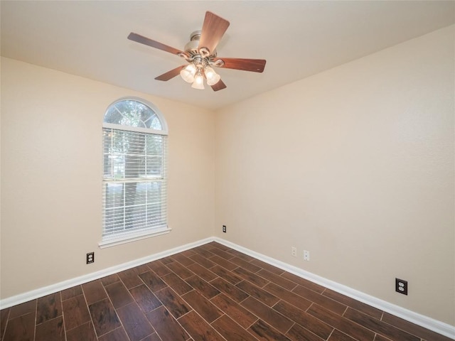 spare room featuring ceiling fan