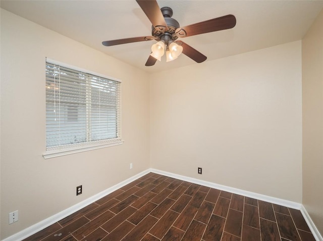 unfurnished room featuring ceiling fan