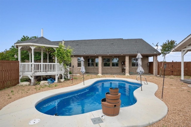 view of pool featuring a gazebo