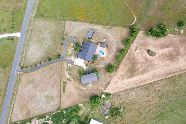 drone / aerial view featuring a rural view