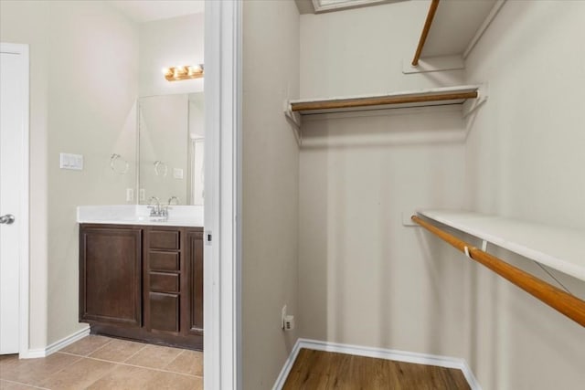 spacious closet with sink