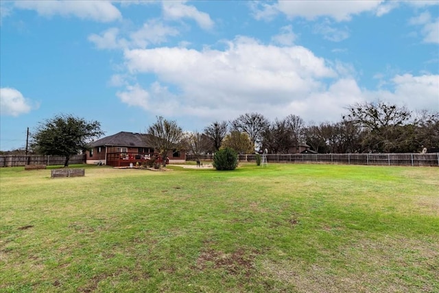 view of yard featuring fence