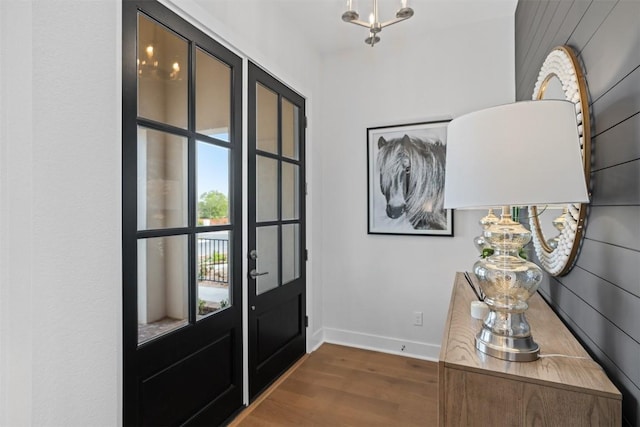 entryway featuring dark wood-type flooring