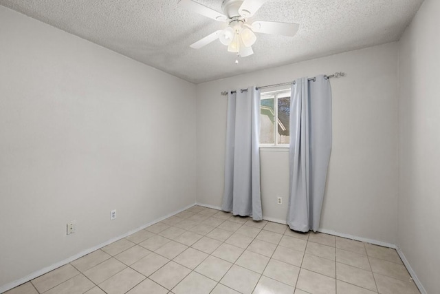 unfurnished room with a textured ceiling and ceiling fan