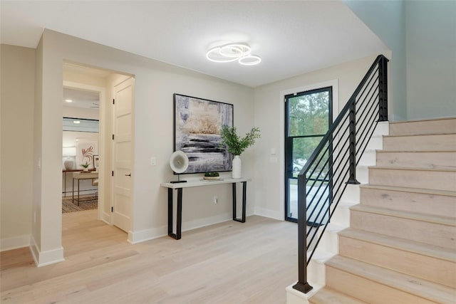 entrance foyer featuring light hardwood / wood-style floors