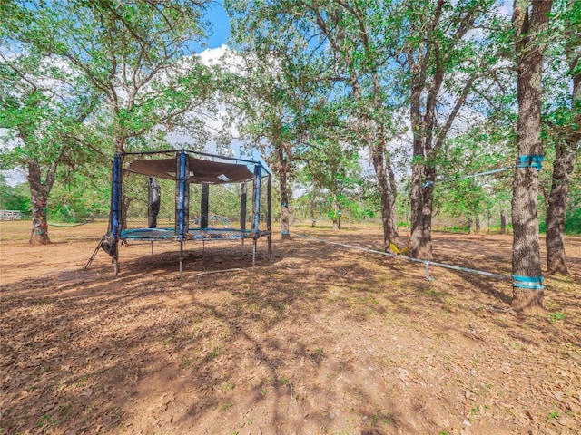 view of yard with a trampoline