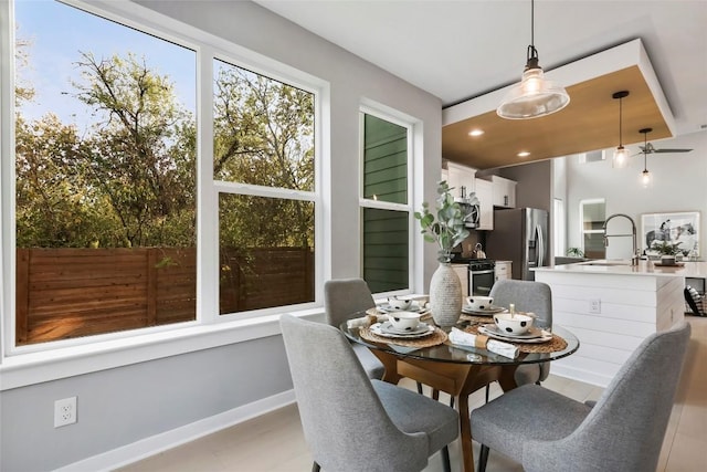 dining area with sink