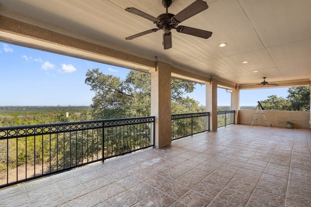 view of patio / terrace with ceiling fan