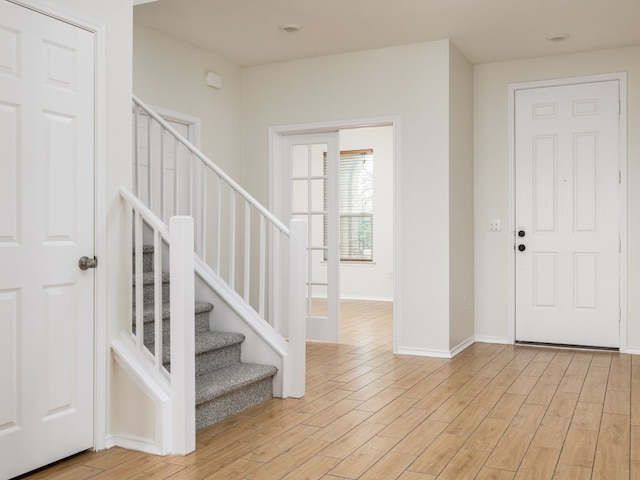 entryway with light wood-type flooring