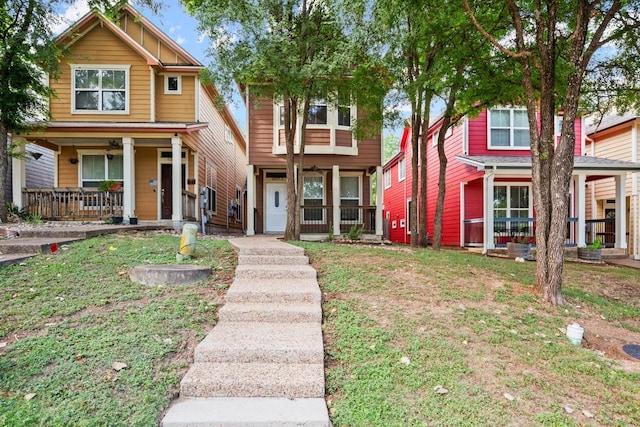 view of front of property featuring covered porch