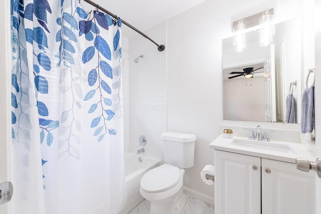 5201 Periwinkle Path, Austin, TX 78745 - bathroom with shower / bath combination with curtain, vanity, and marble look tile flooring