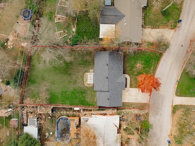 5201 Periwinkle Path, Austin, TX 78745 - view from above of property featuring property parcel outlined