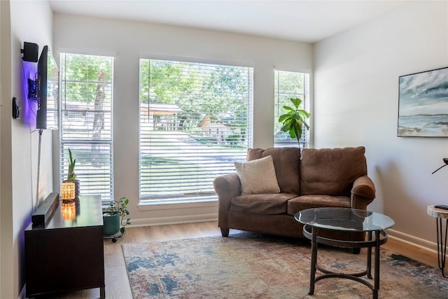 5201 Periwinkle Path, Austin, TX 78745 - living area with wood finished floors