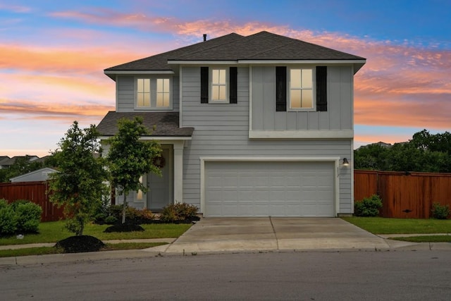 view of front of house featuring a garage