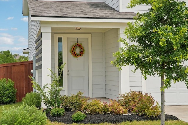 view of exterior entry