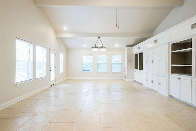 30102 Carmel Bay St, Georgetown, TX 78628 - empty room featuring a chandelier, recessed lighting, and light tile patterned floors