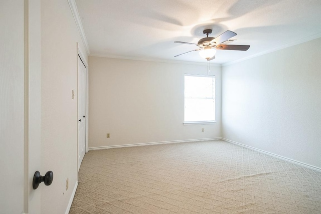 30102 Carmel Bay St, Georgetown, TX 78628 - carpeted spare room with ceiling fan and crown molding