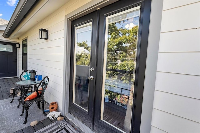 doorway to property with french doors