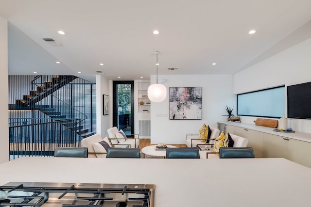 living room with expansive windows