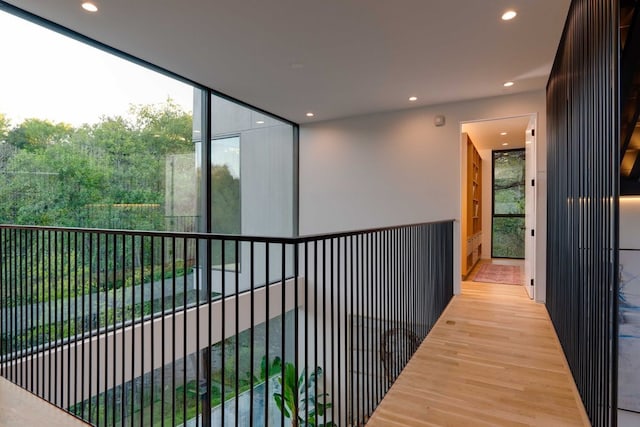 hallway with light wood-type flooring