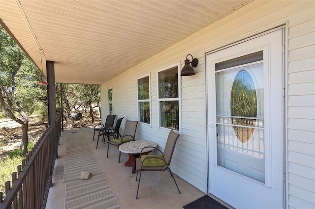 view of patio with a porch